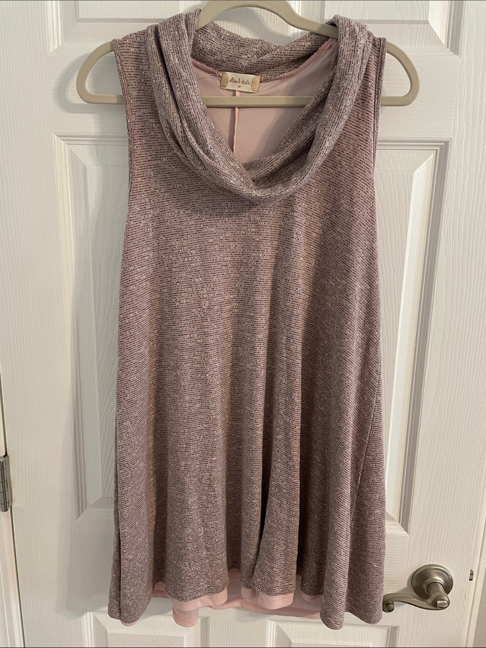 Altar'd State Dusty Rose Cowl Neck Mini Dress
